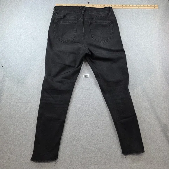 Democracy Ab Solution Skinny Jeans Black Distressed Raw Hem Womens 10 - Picture 7 of 9